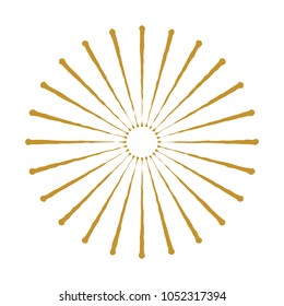 Golden Vintage Sunburst Design Vector Template