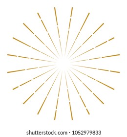 Golden Vintage Sunburst Design Vector Template