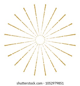 Golden Vintage Sunburst Design Vector Template