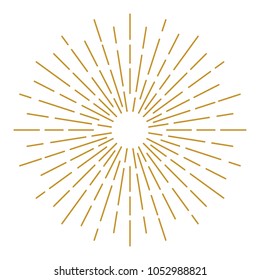 Golden Vintage Sunburst Design Vector Template