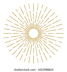 Golden Vintage Sunburst Design Vector Template