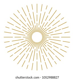 Golden Vintage Sunburst Design Vector Template