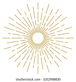 Golden Vintage Sunburst Design Vector Template