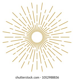 Golden Vintage Sunburst Design Vector Template