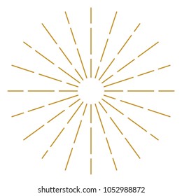 Golden Vintage Sunburst Design Vector Template