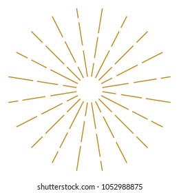 Golden Vintage Sunburst Design Vector Template