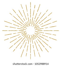 Golden Vintage Sunburst Design Vector Template