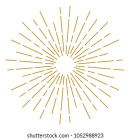 Golden Vintage Sunburst Design Vector Template