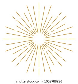 Golden Vintage Sunburst Design Vector Template