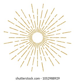Golden Vintage Sunburst Design Vector Template