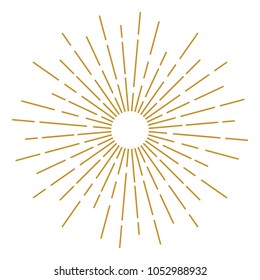 Golden Vintage Sunburst Design Vector Template