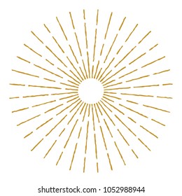Golden Vintage Sunburst Design Vector Template