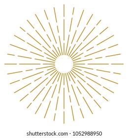 Golden Vintage Sunburst Design Vector Template