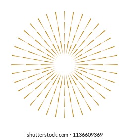 Golden Vintage Sunburst Design Vector Template