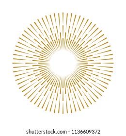 Golden Vintage Sunburst Design Vector Template