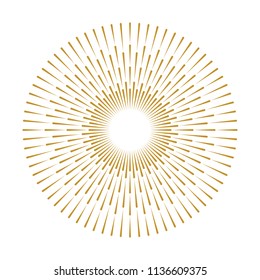 Golden Vintage Sunburst Design Vector Template