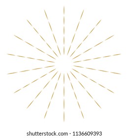 Golden Vintage Sunburst Design Vector Template