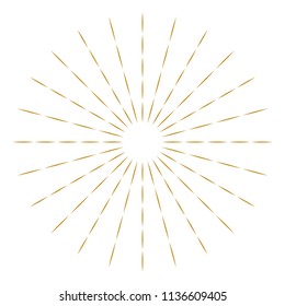 Golden Vintage Sunburst Design Vector Template