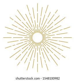 Golden Vintage Sunburst Design Vector Template