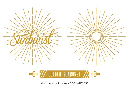 Golden Vintage Sunbury Vektorillustration Template