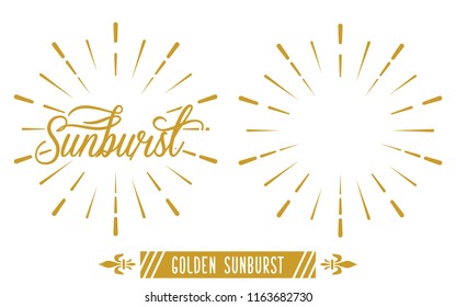 Golden Vintage Sunburst Vector Template