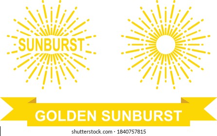 golden vintage sunburst vector template