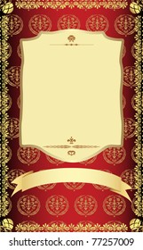 Golden vintage template for your text.  Vector illustration.