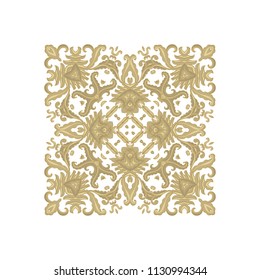 Golden vintage vector decorative composition on white background

