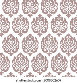 Golden vintage vector seamless pastel pink pattern, wallpaper. Elegant classic texture. Luxury ornament. Royal, Victorian, Baroque elements. Great for fabric and textile, Traditional, Turkish motifs.