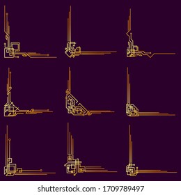 Golden vintage victorian art decor decorative ornamental divider design frames for elegant banner creative template design for wedding invitation card in vector