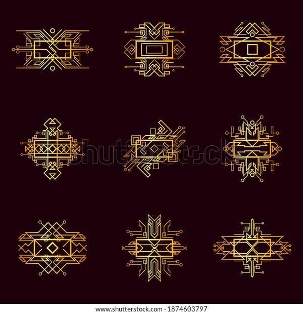 Golden vintage victorian art
decor decorative ornamental divider design frames for elegant
banner creative template design for wedding invitation card in
vector