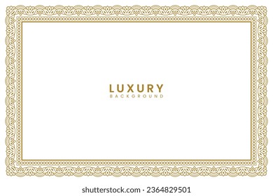 Golden vintage wedding invitation card islamic page certificate border line pattern illustration frame luxury ornament