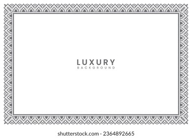 Golden vintage wedding invitation card islamic page certificate border line mandala pattern illustration frame 