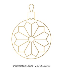 golden vintagee christmas bauble- vector illustration