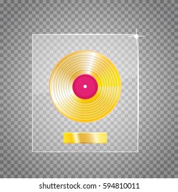 Golden Vinyl. Lp Gold Template Design Element