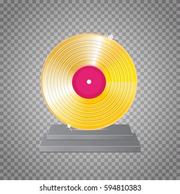 Golden Vinyl. Lp Gold Template Design Element