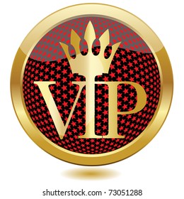 Golden VIP button.Vector