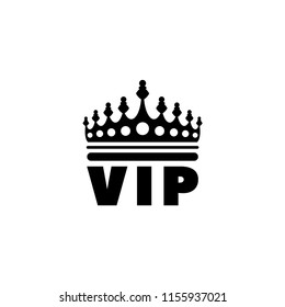 Golden VIP Crown. Flat Vector Icon illustration. Simple black symbol on white background. Golden VIP Crown sign design template for web and mobile UI element