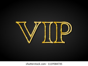 Golden VIP party premium card. Black and gold design template. Vector illustration