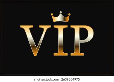 Golden Vip vector symbol on a black background