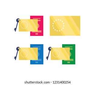 Golden Visa Icon Pack - Visa European - Illustration Design