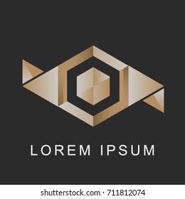 Golden vision eye logo.vector logo design.idea concept for business or related.