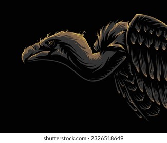 golden vulture bird vector illustration