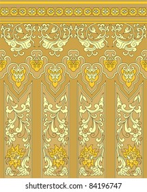 Golden wallpaper pattern, vector