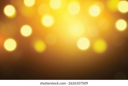 Golden Warm Bokeh Background with Glowing Light. Soft Defocused Abstract Scene for Festive and Elegant Design, Background decoration
