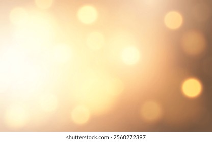 Golden Warm Bokeh Light Background. Soft Yellow and Amber Glow for Elegant Design, Background decoration