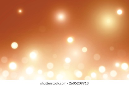 Golden Warm Bokeh Lights Background. Soft Glow and Blurred Abstract Effect. Backgrounds decoration