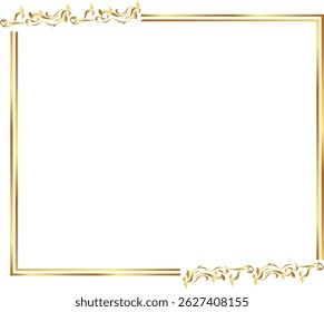 Golden warm gold border frame vector illustration. Good for banner, poster, greeting card, party card, invitation, template, advertising, campaign, and social media.