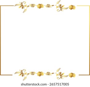 Quadro de borda dourado quente dourado Ilustração do vetor. Bom para banner, cartaz, cartão de mensagem, cartão de festa, convite, modelo, publicidade, campanha e mídia social.