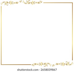 Golden warm gold border frame Vector illustration. Good for banner, poster, greeting card, party card, invitation, template, advertising, campaign, and social media.